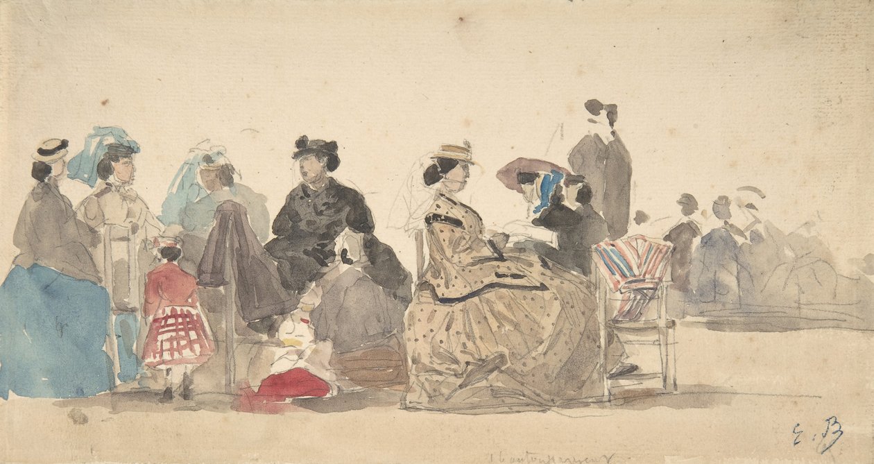 Sur la plage - Eugene Louis Boudin
