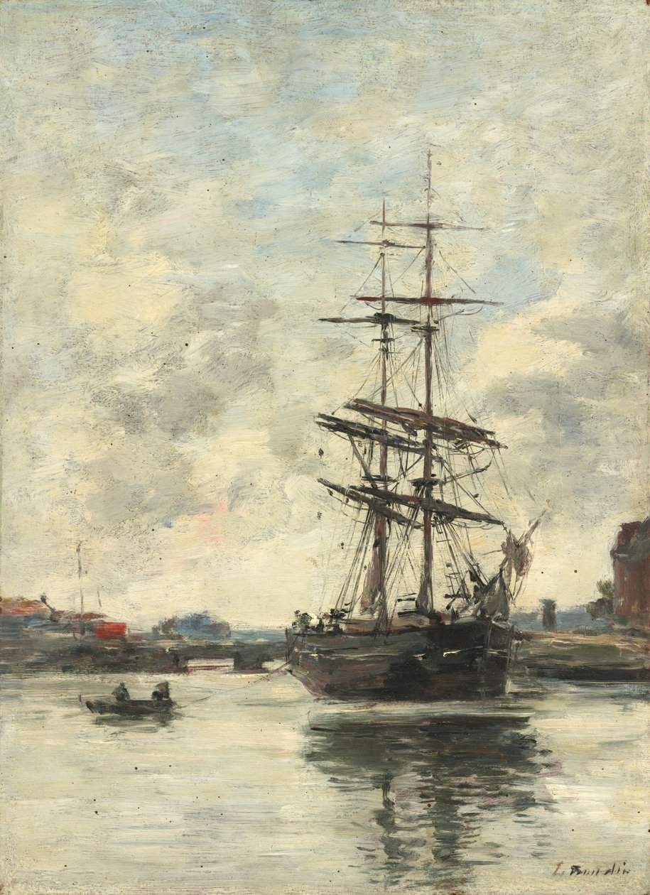 Navire sur la Touques, vers 1888-1895 - Eugene Louis Boudin