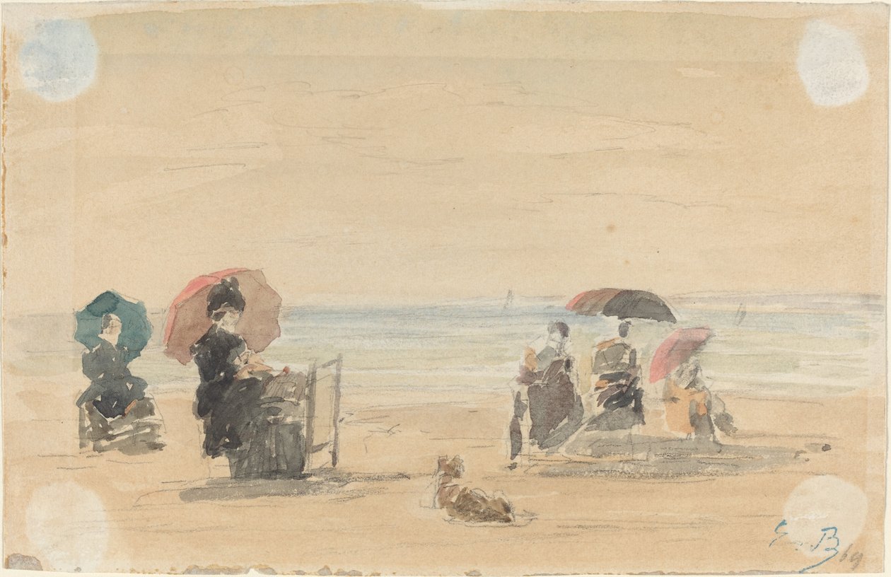 Parasols, Trouville - Eugene Louis Boudin