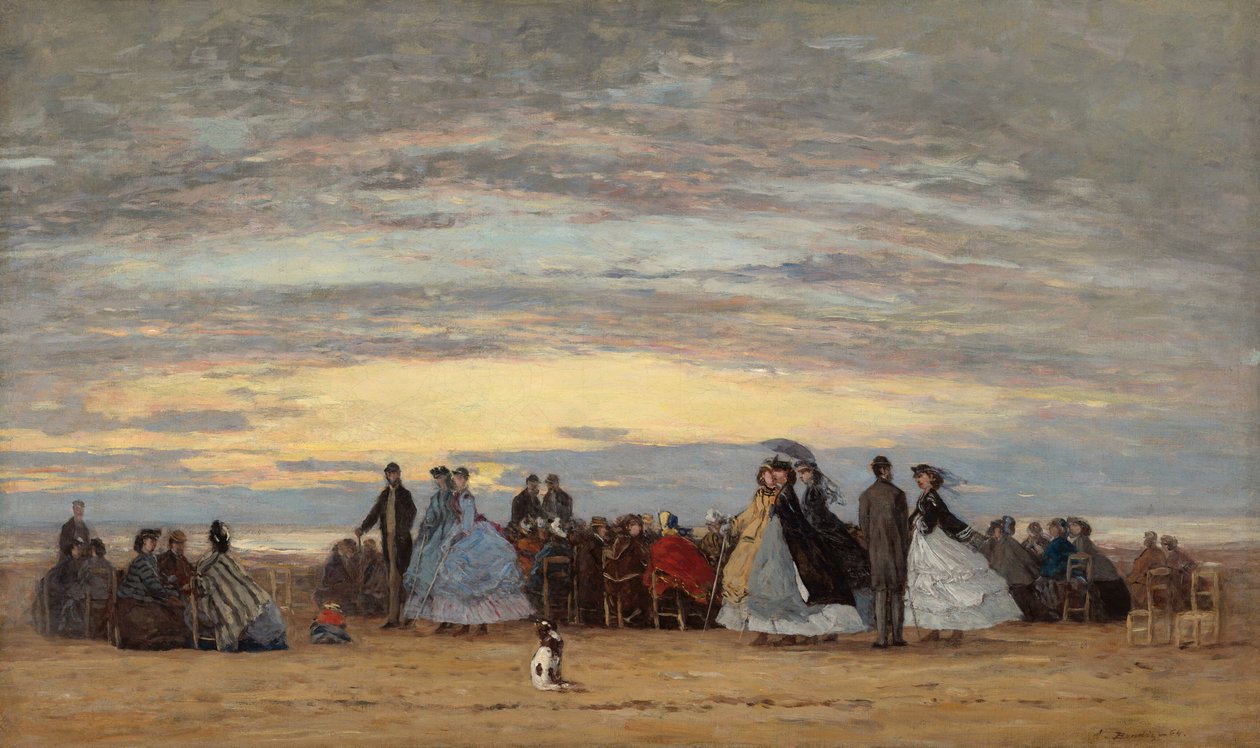 La plage à Villerville - Eugene Louis Boudin