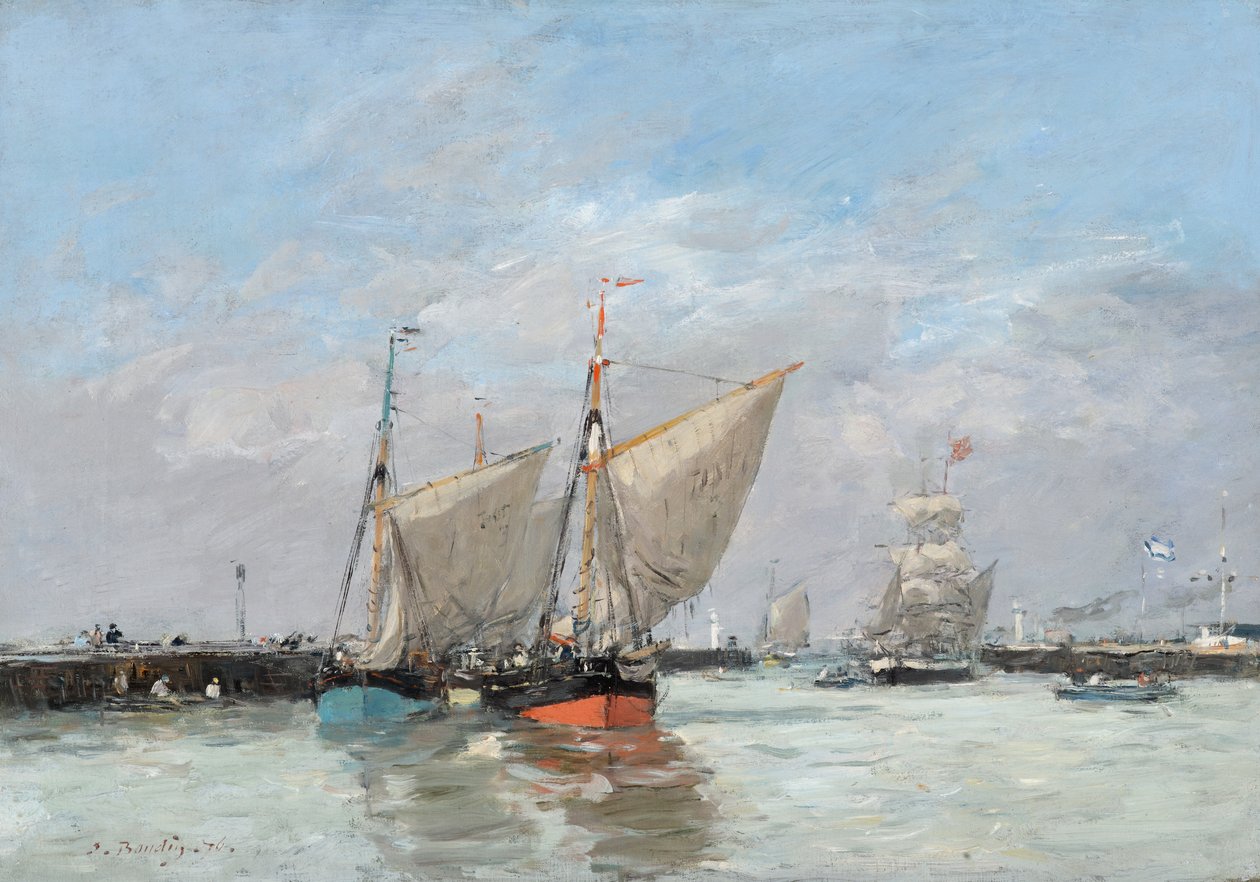 Trouville, les jetées, marée haute, 1876 - Eugene Louis Boudin