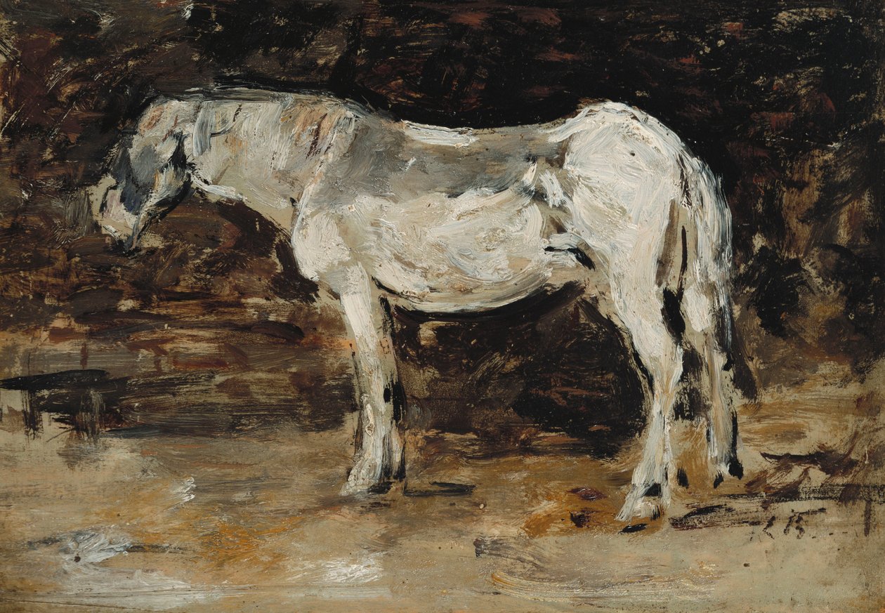 Cheval Blanc, c.1885-90 - Eugene Louis Boudin