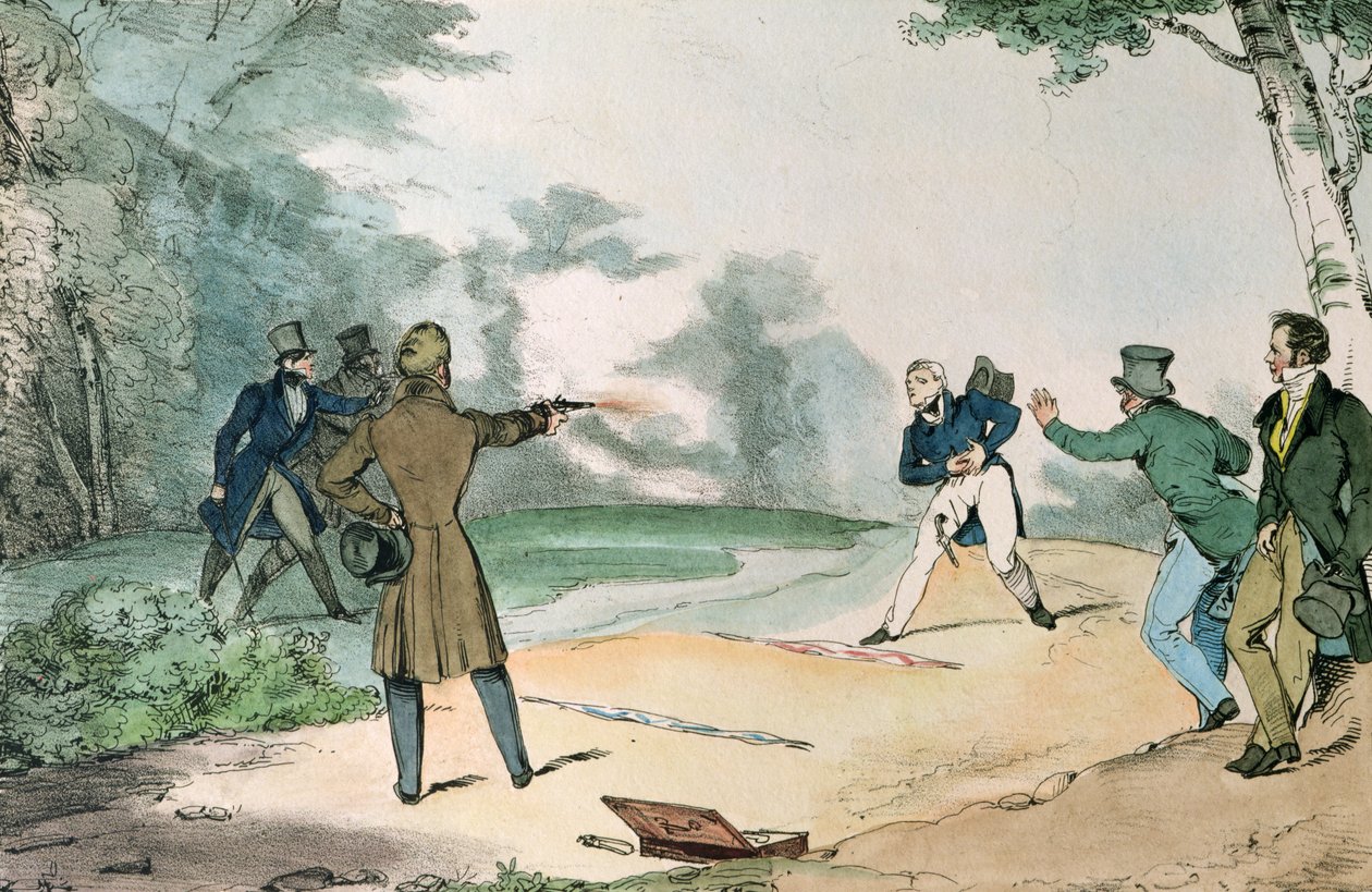 Un Duel - Eugene Louis Lami