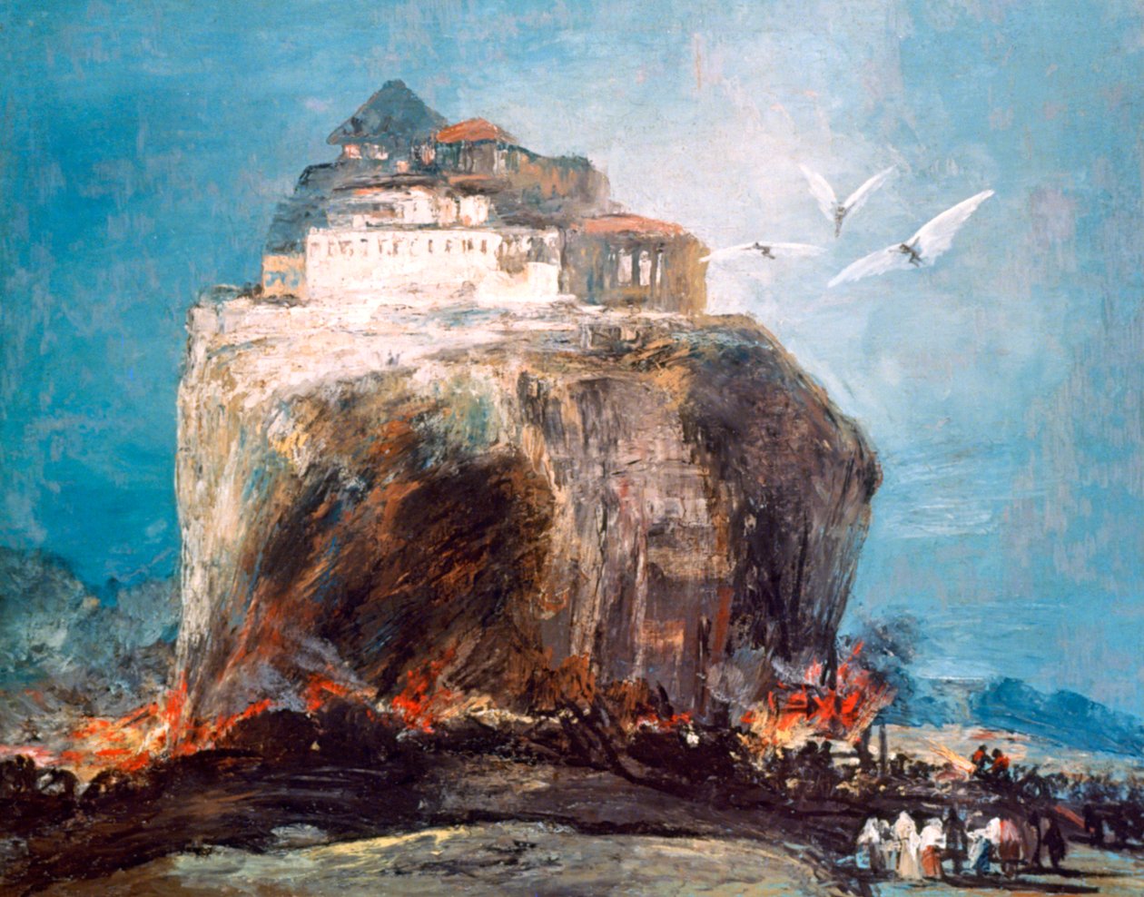 Ville sur le rocher, vers 1878-1918 - Eugenio Lucas Villamil