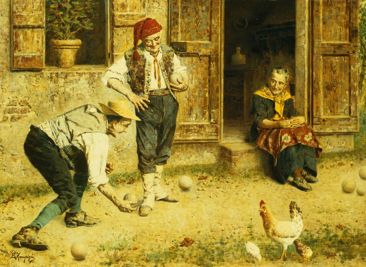 Une partie de bocci - Eugenio Zampighi