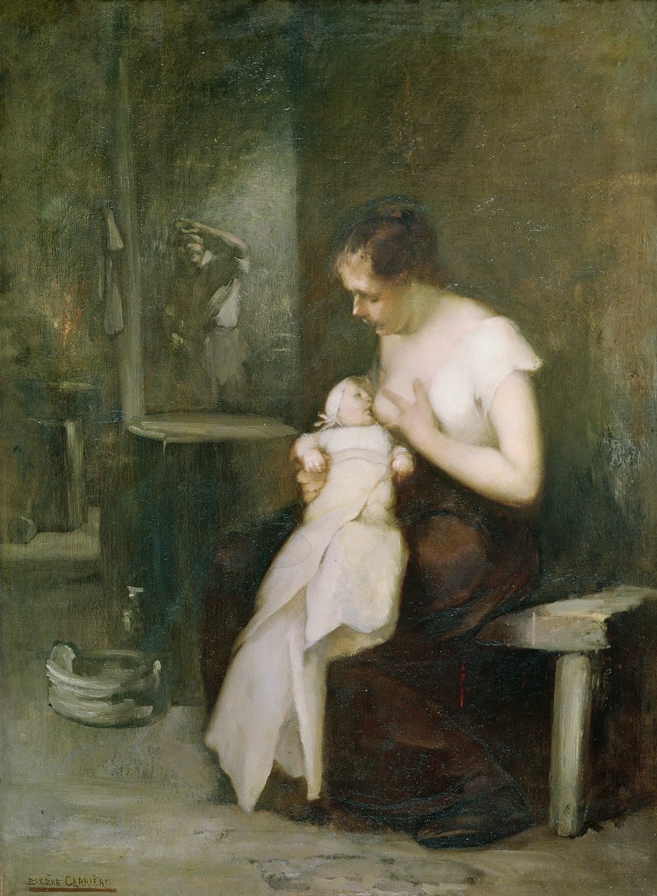 Jeune Mère, étude pour une peinture pour le Salon de 1879 - Eugène Carrière