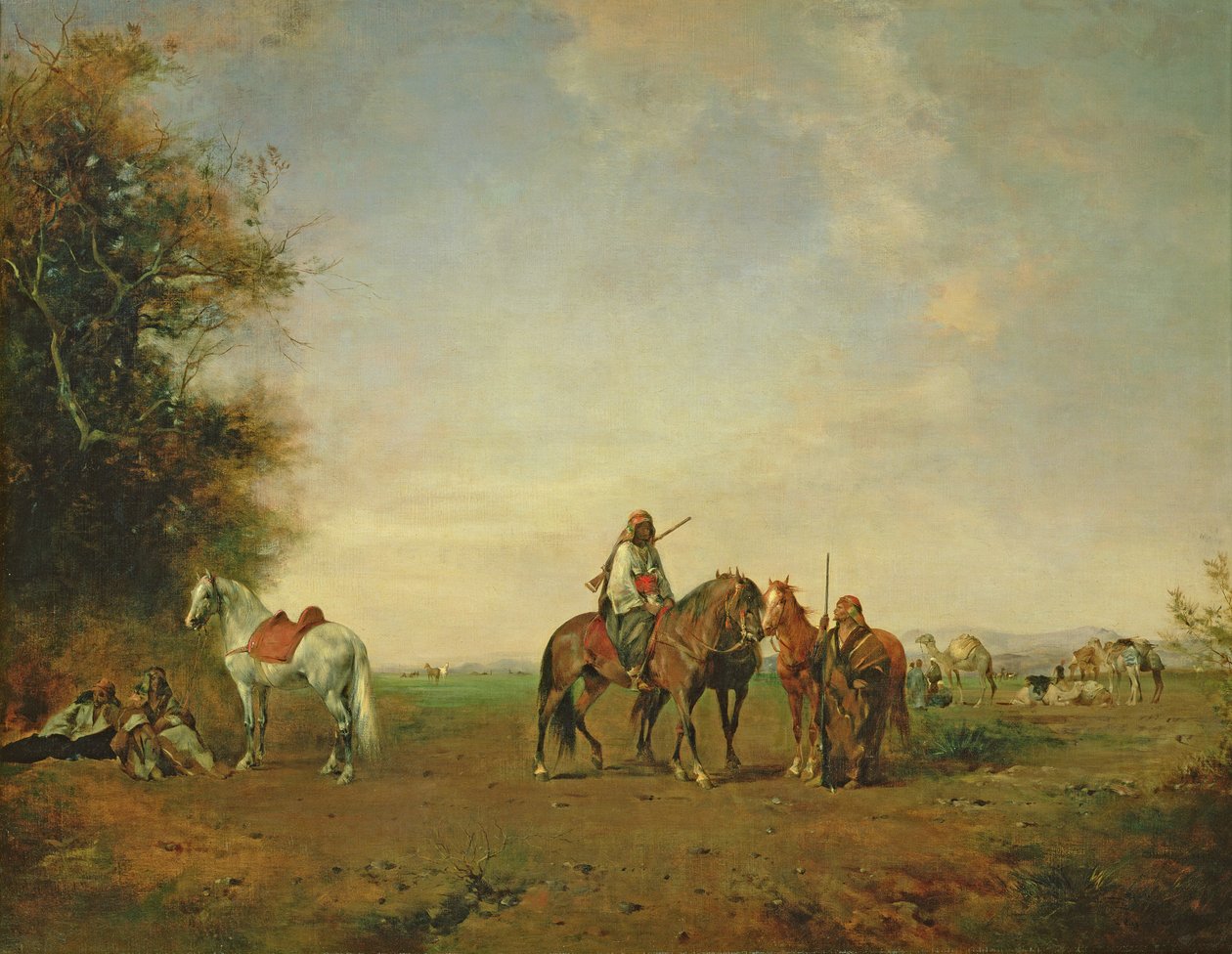 Lieu de repos des cavaliers arabes sur la plaine, 1870 - Eugène Fromentin
