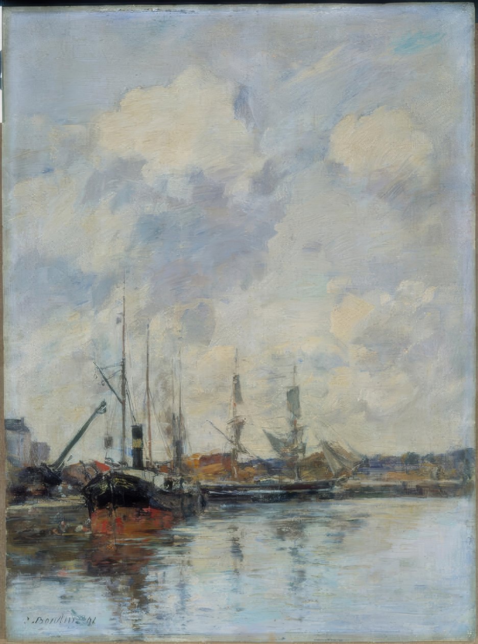 Le bassin portuaire - Eugène Boudin