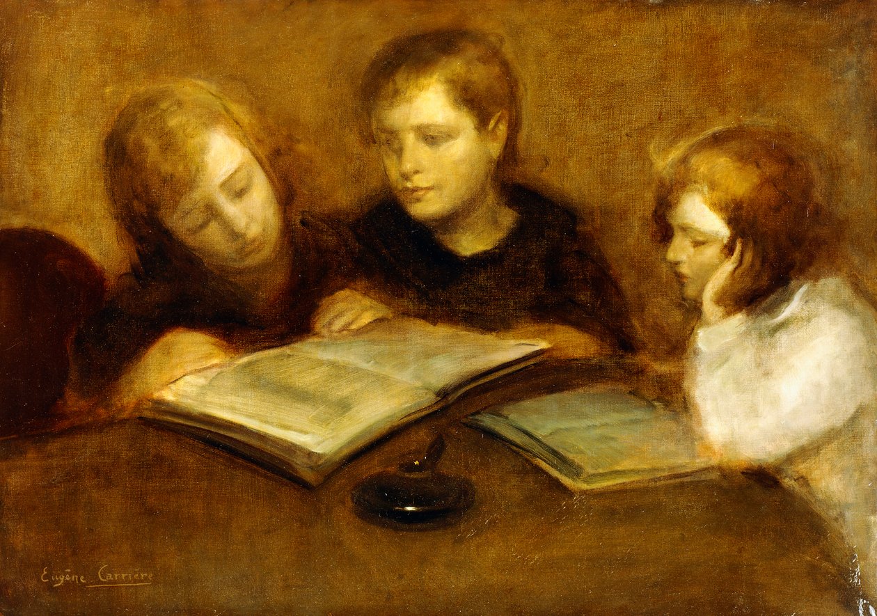 Filles lisant - Eugène Carrière