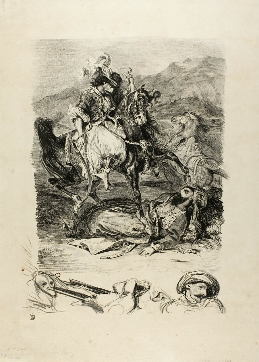 Combat entre Giaour et le Pacha - Eugène Delacroix