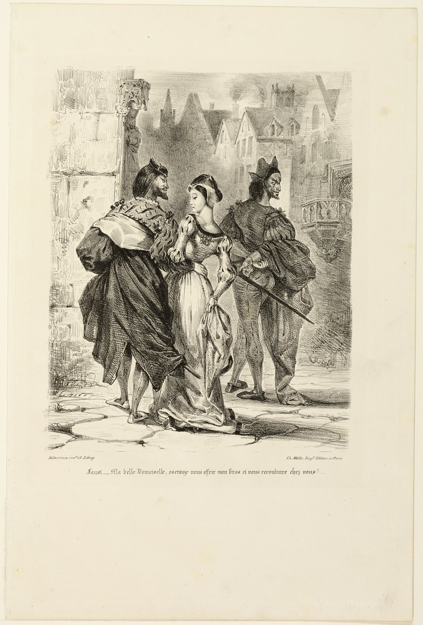Faust essayant de séduire Marguerite, de Faust - Eugène Delacroix
