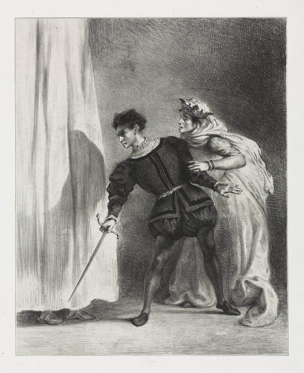 Hamlet : Le meurtre de Polonius - Eugène Delacroix