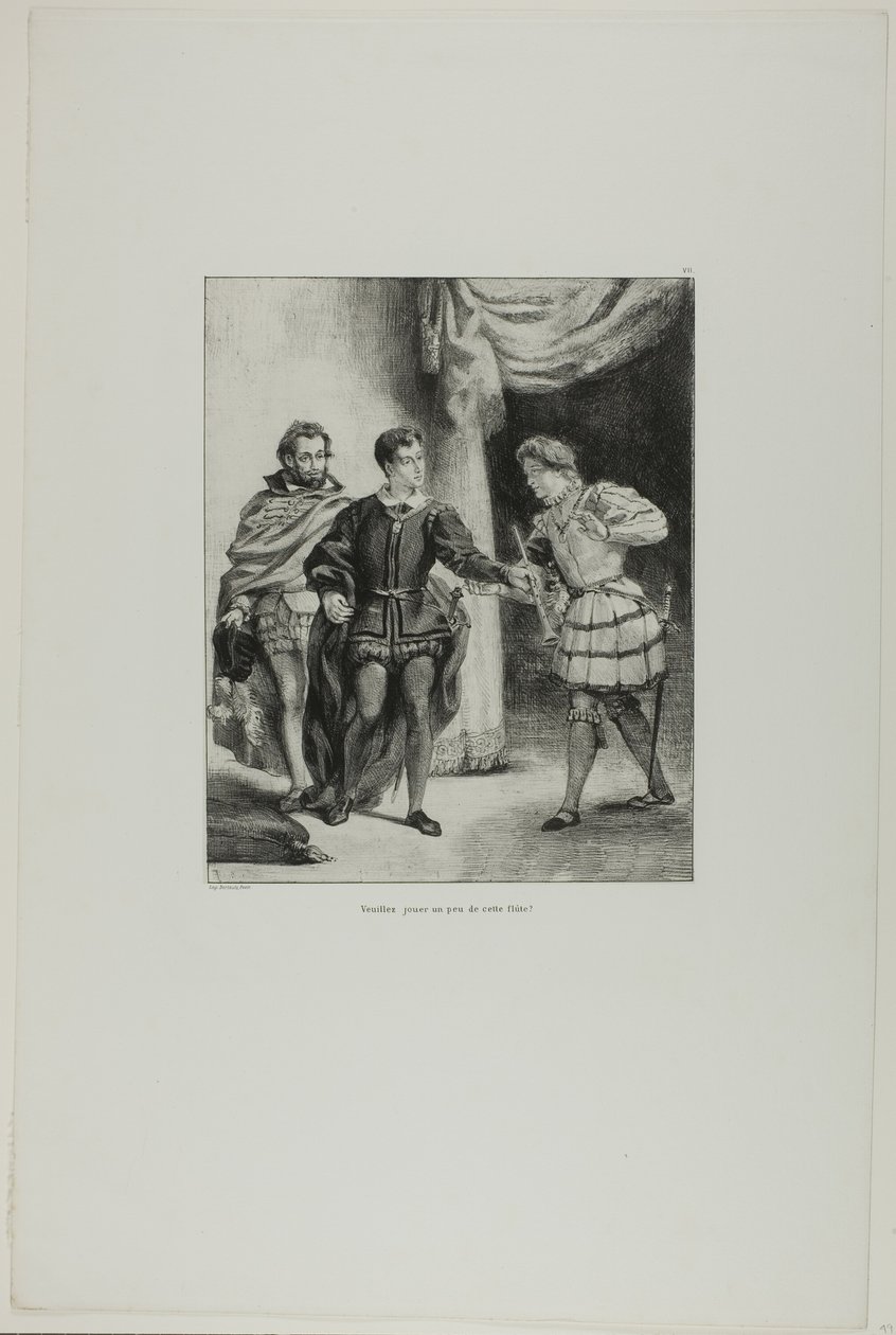 Hamlet et Guildenstern, planche 6 de Hamlet - Eugène Delacroix