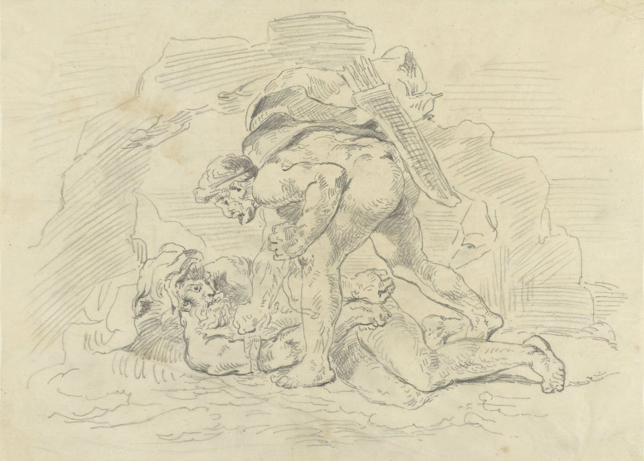 Hercule capture Nérée - Eugène Delacroix