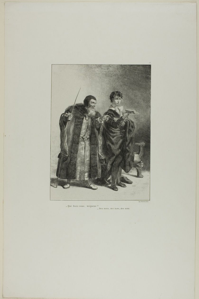 Polonius et Hamlet, planche 4 de Hamlet - Eugène Delacroix