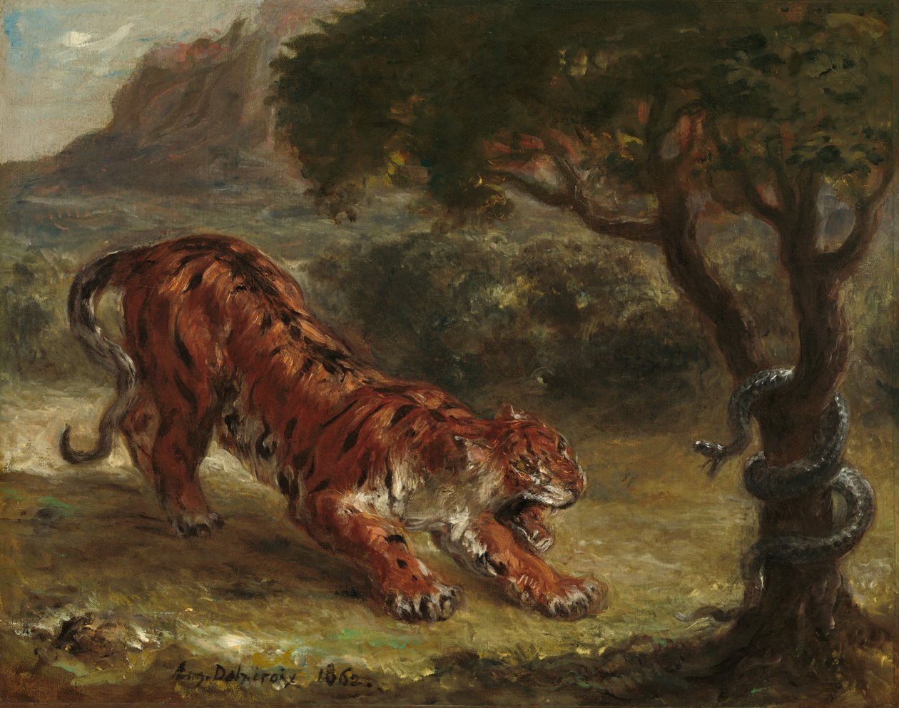 Tigre et serpent - Eugène Delacroix