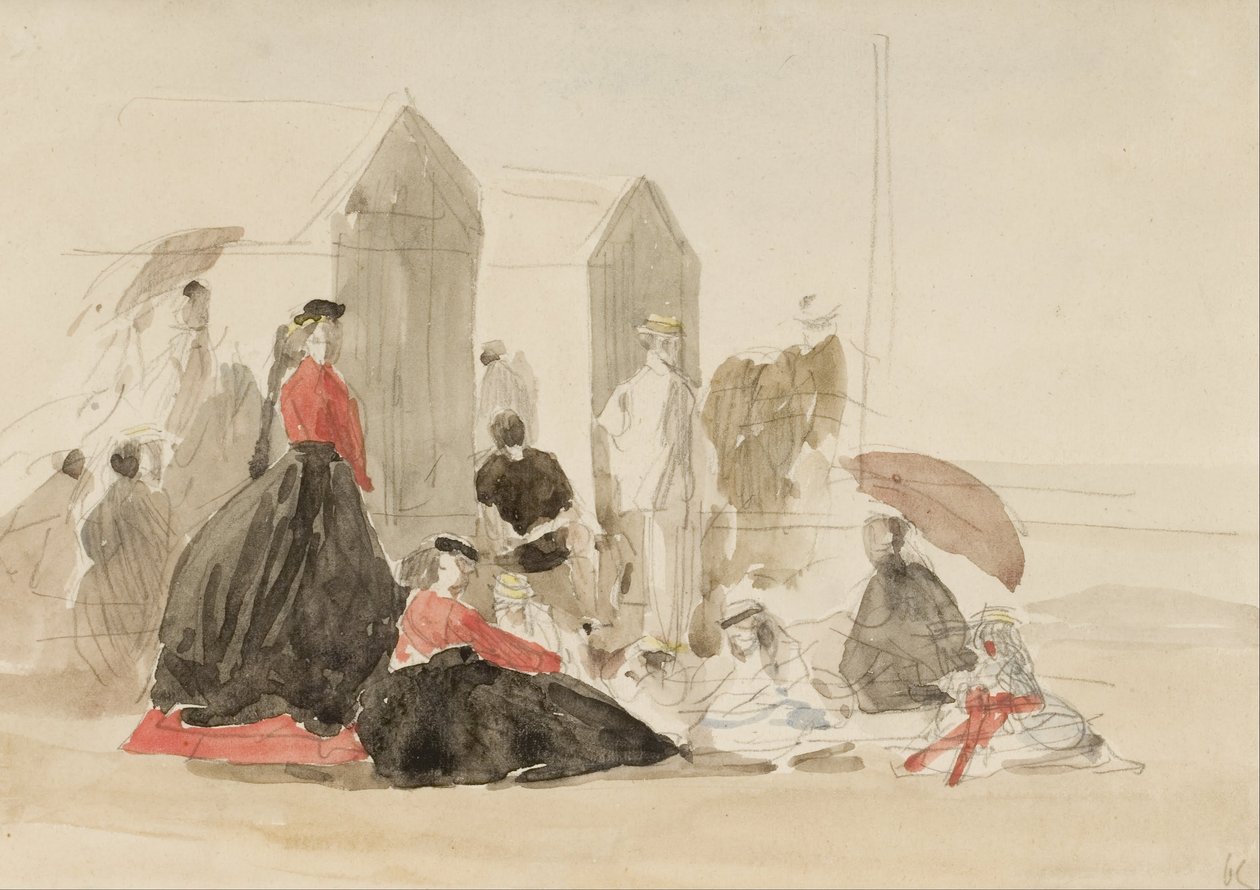 Crinolines et cabanes - Eugene Louis Boudin