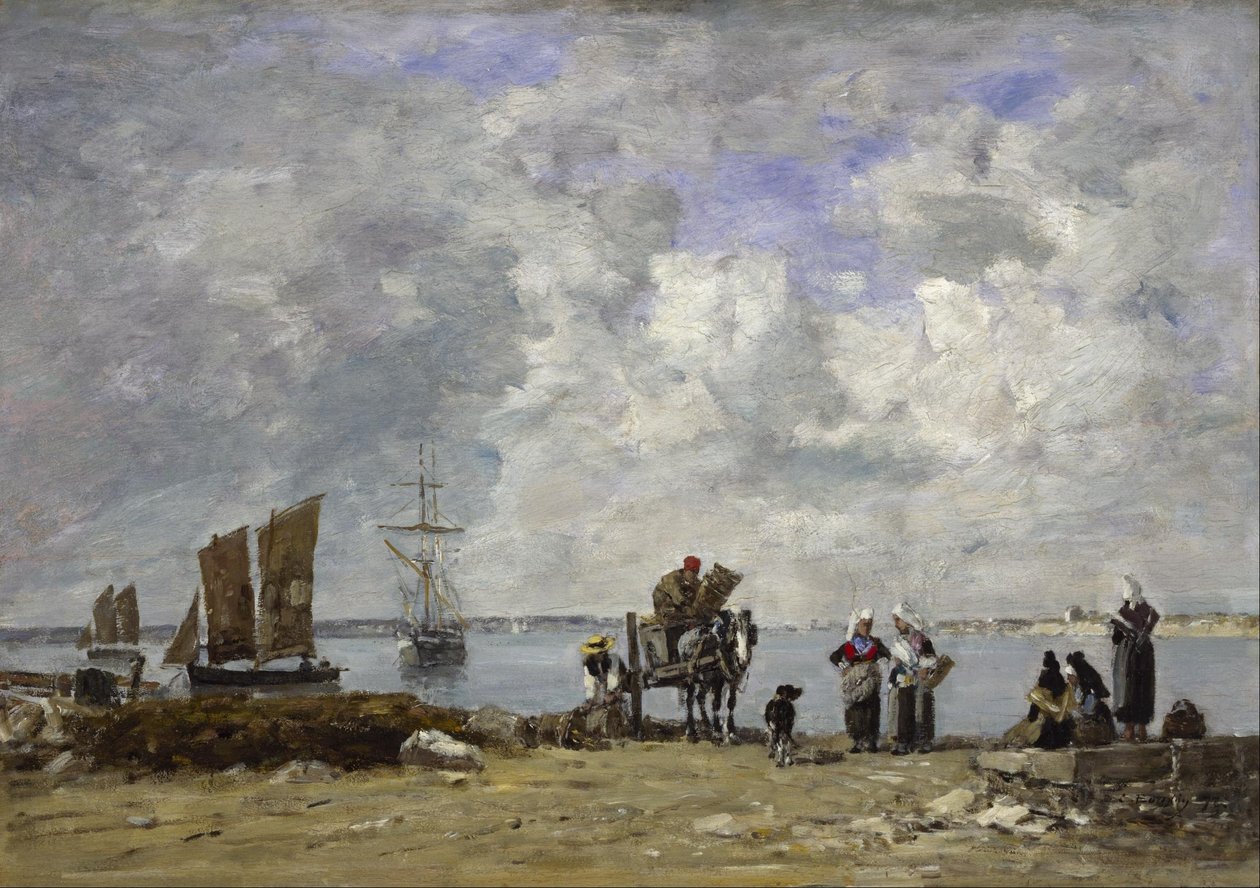 Les femmes de pêcheurs au bord de la mer - Eugene Louis Boudin