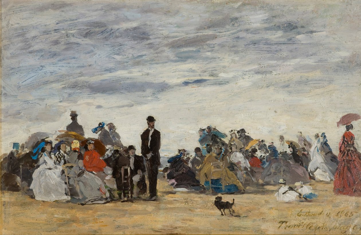 La plage de Trouville - Eugene Louis Boudin