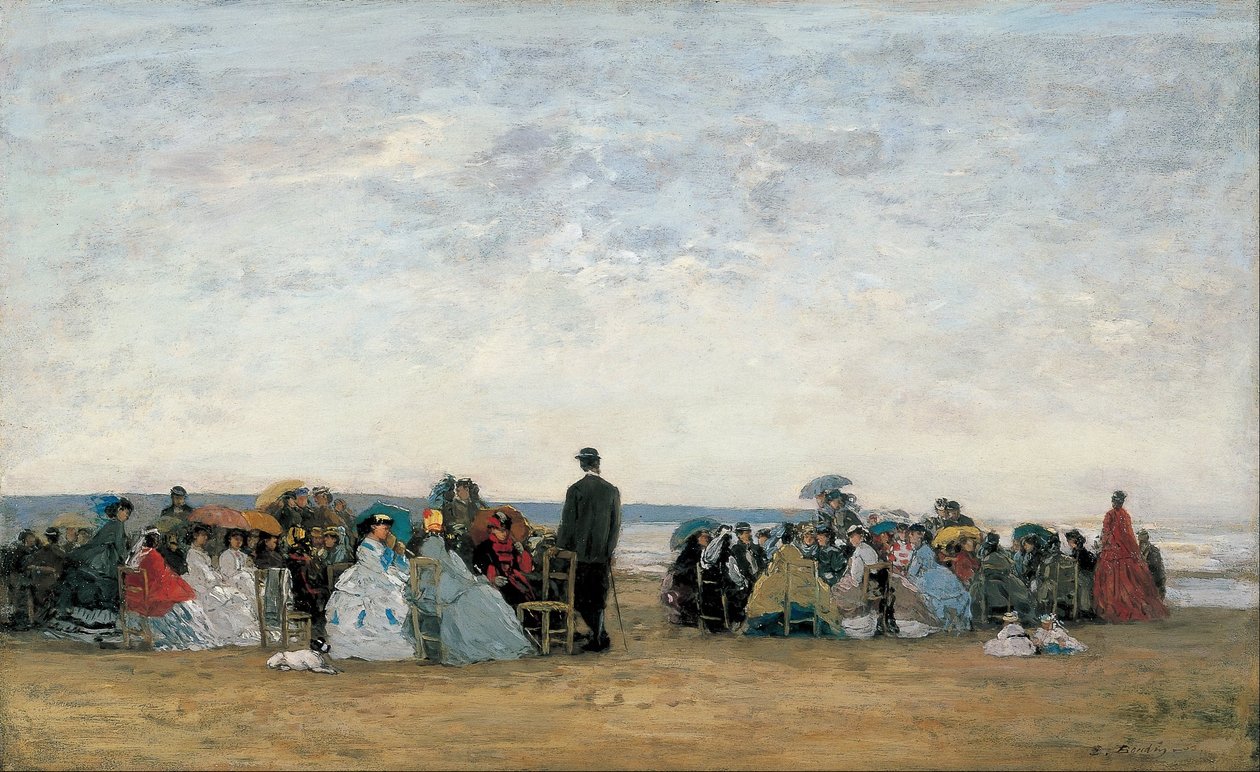 La plage près de Trouville - Eugene Louis Boudin