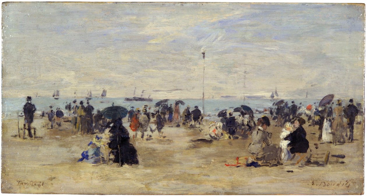 Trouville, Beachscene - Eugene Louis Boudin