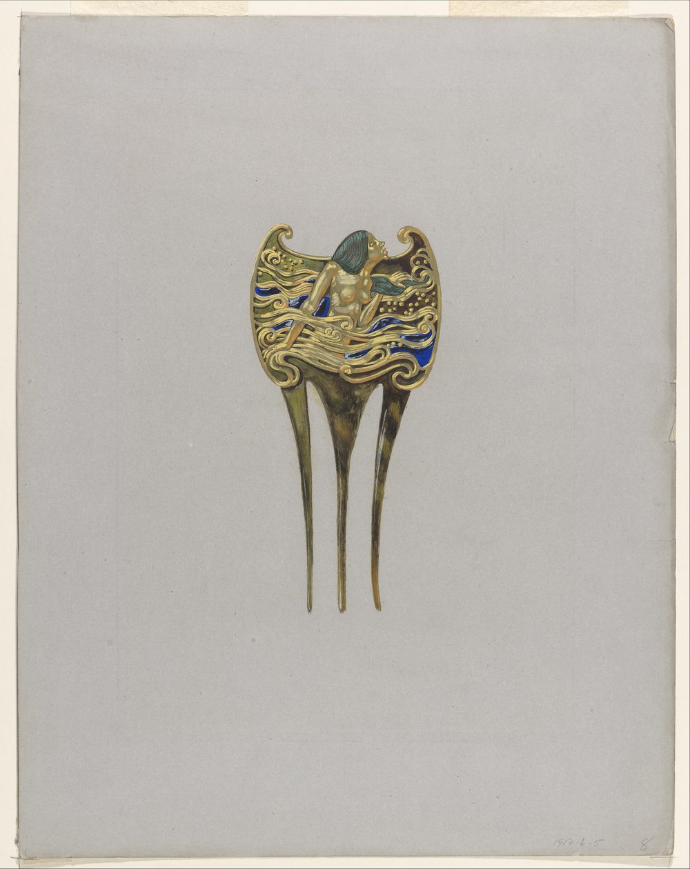 Conception pour un peigne de nymphe - Eugene Grasset