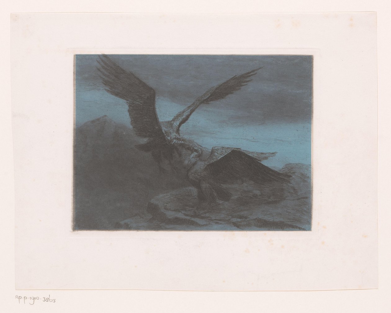 Deux aigles dans une montagne - Eugène Van Hove