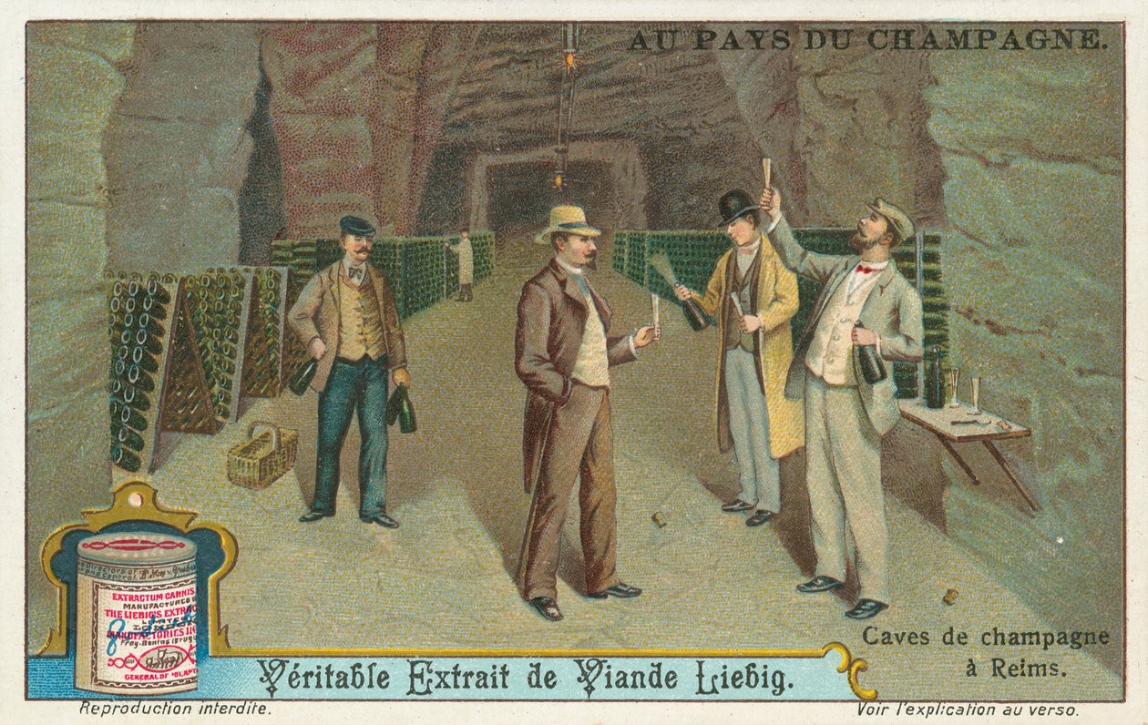 Champagne, carte de Liebig, début du 20e siècle (chromo) - European School