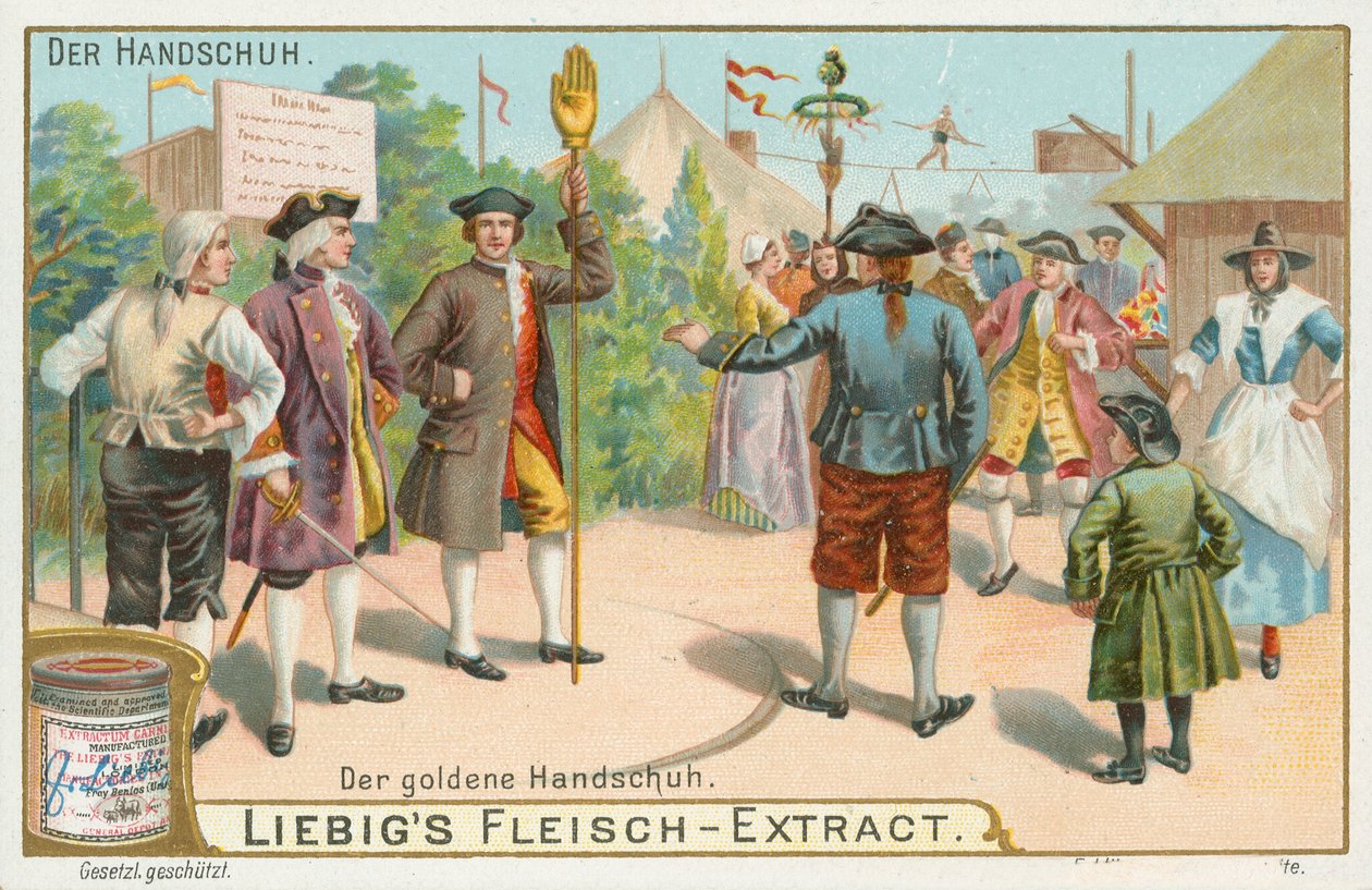 Gants, carte de Liebig, début du 20e siècle (chromo) - European School