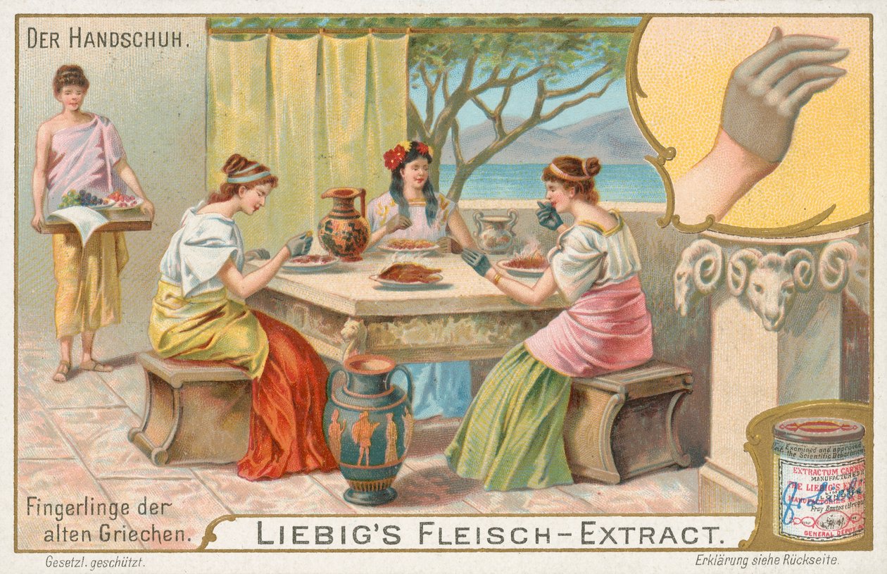 Gants, carte de Liebig, début du 20e siècle (chromo) - European School