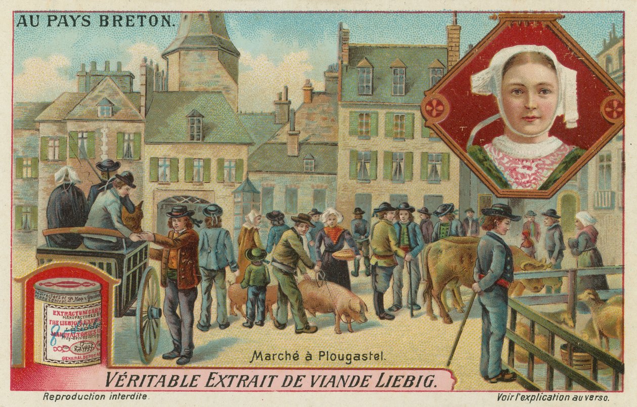 Marché à Plougastel (chromolithographie) - European School