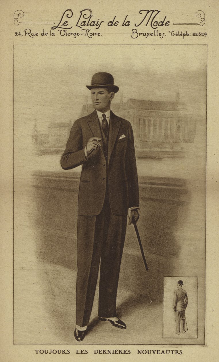Mode masculine vers les années 1930 (lithographie) - European School