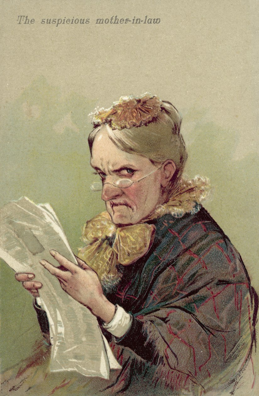 La belle-mère suspecte (lithographie couleur) - European School