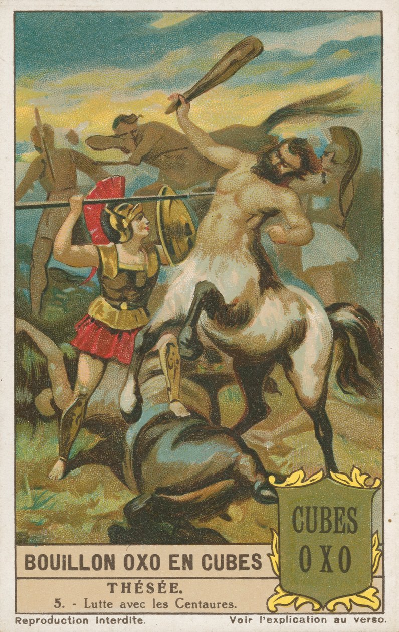 Thésée, carte de Liebig, début du 20e siècle (chromo) - European School