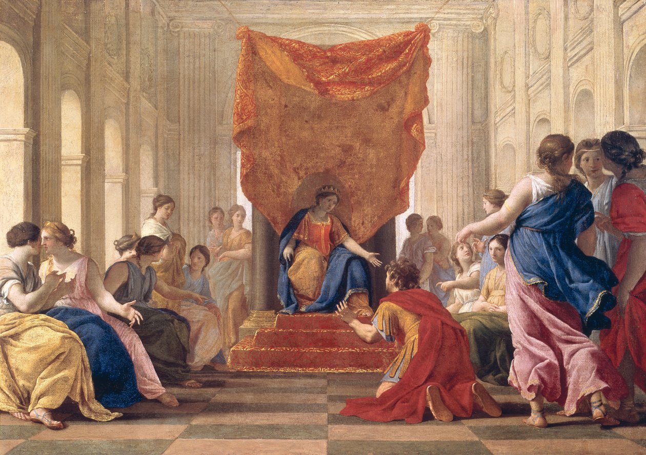 Poliphile agenouillé devant la reine Eleuterylida, vers 1643-44 - Eustache Le Sueur