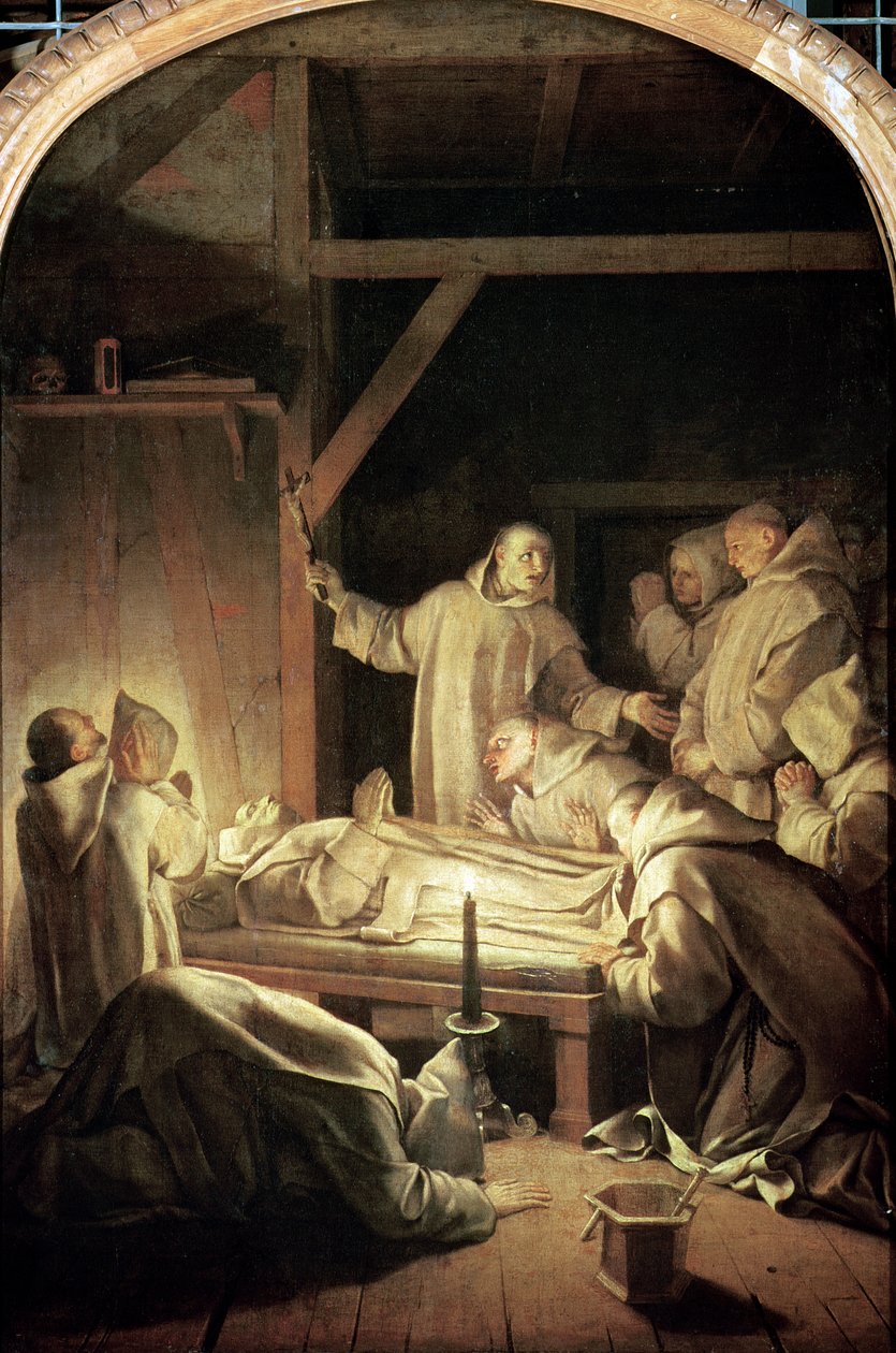 La Mort de Saint Bruno (1030-1101) 6 octobre 1101, 1645-48 - Eustache Le Sueur