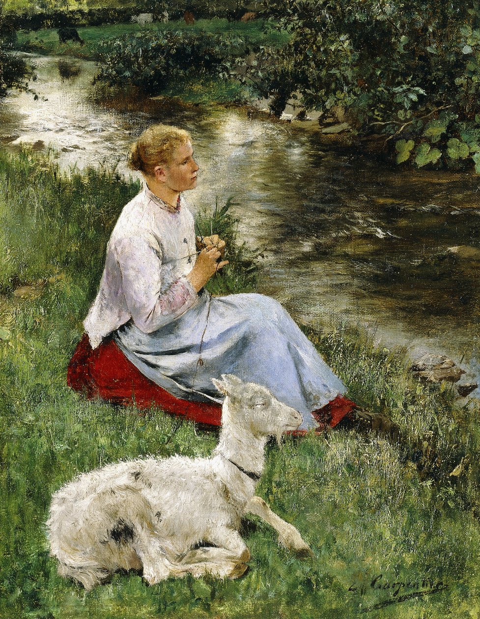 La jeune bergère - Evariste Carpentier