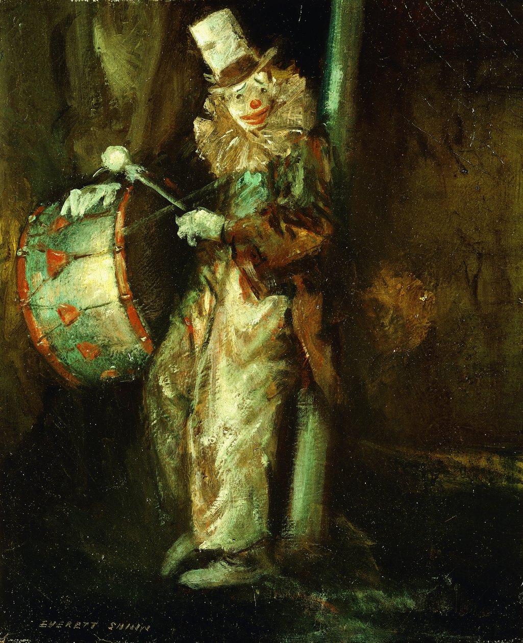 Clown avec Tambour - Everett Shinn