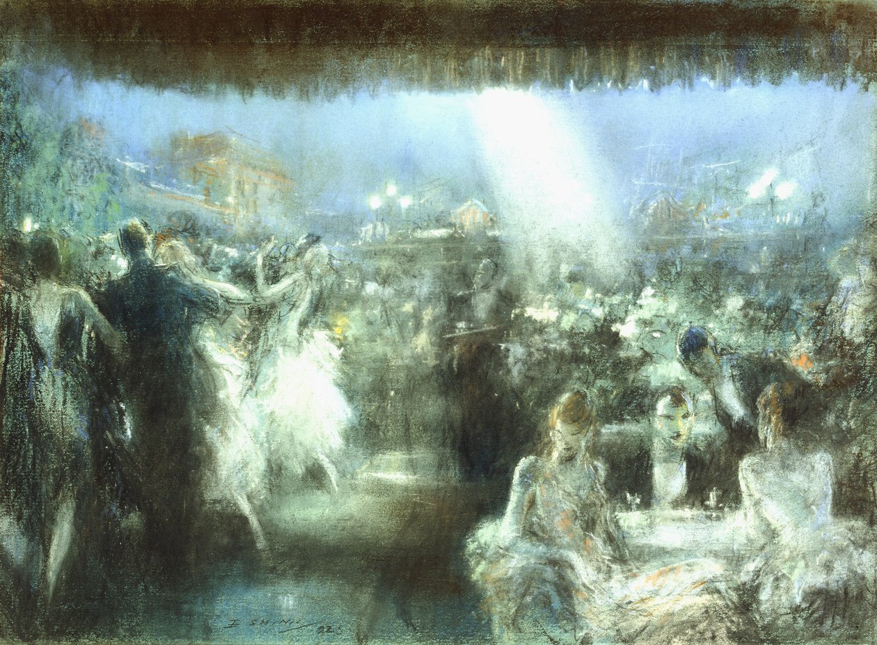 Café sur le toit - Everett Shinn