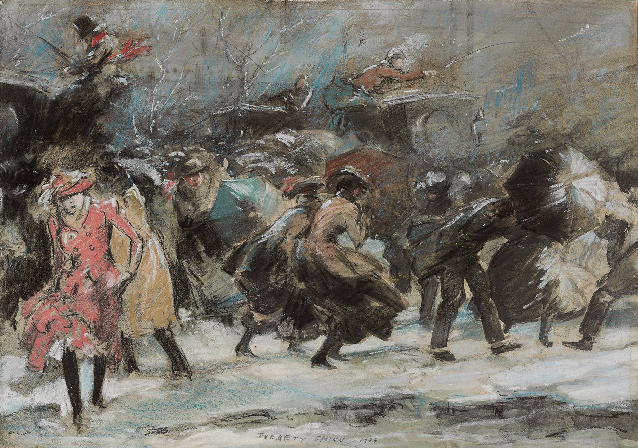 Tempête de neige à Broadway - Everett Shinn