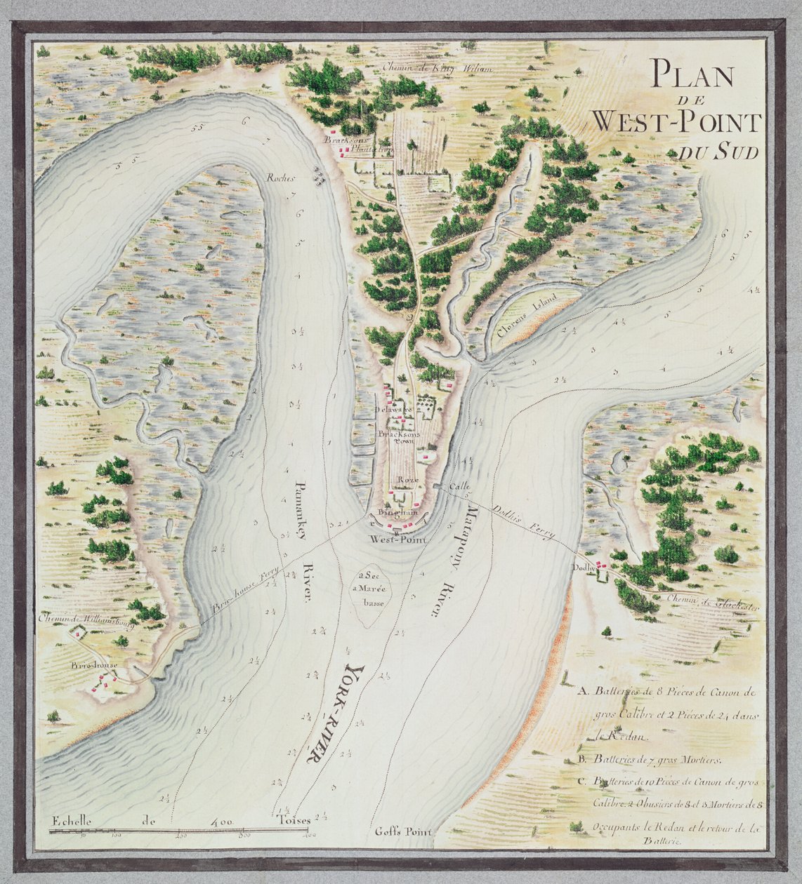Carte du sud de West-Point, Virginie, de 