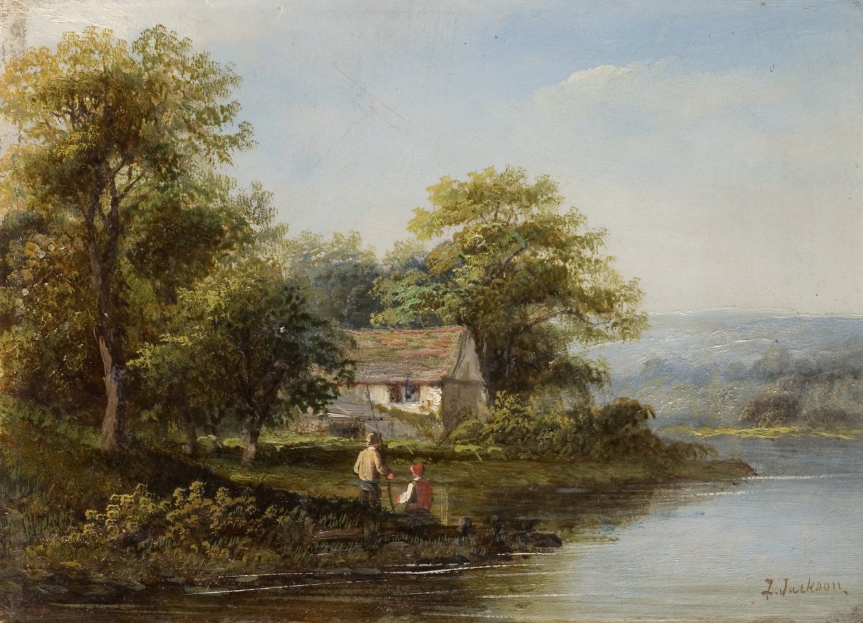 Vue du Tyne - Deux pêcheurs - F. Ernest Jackson