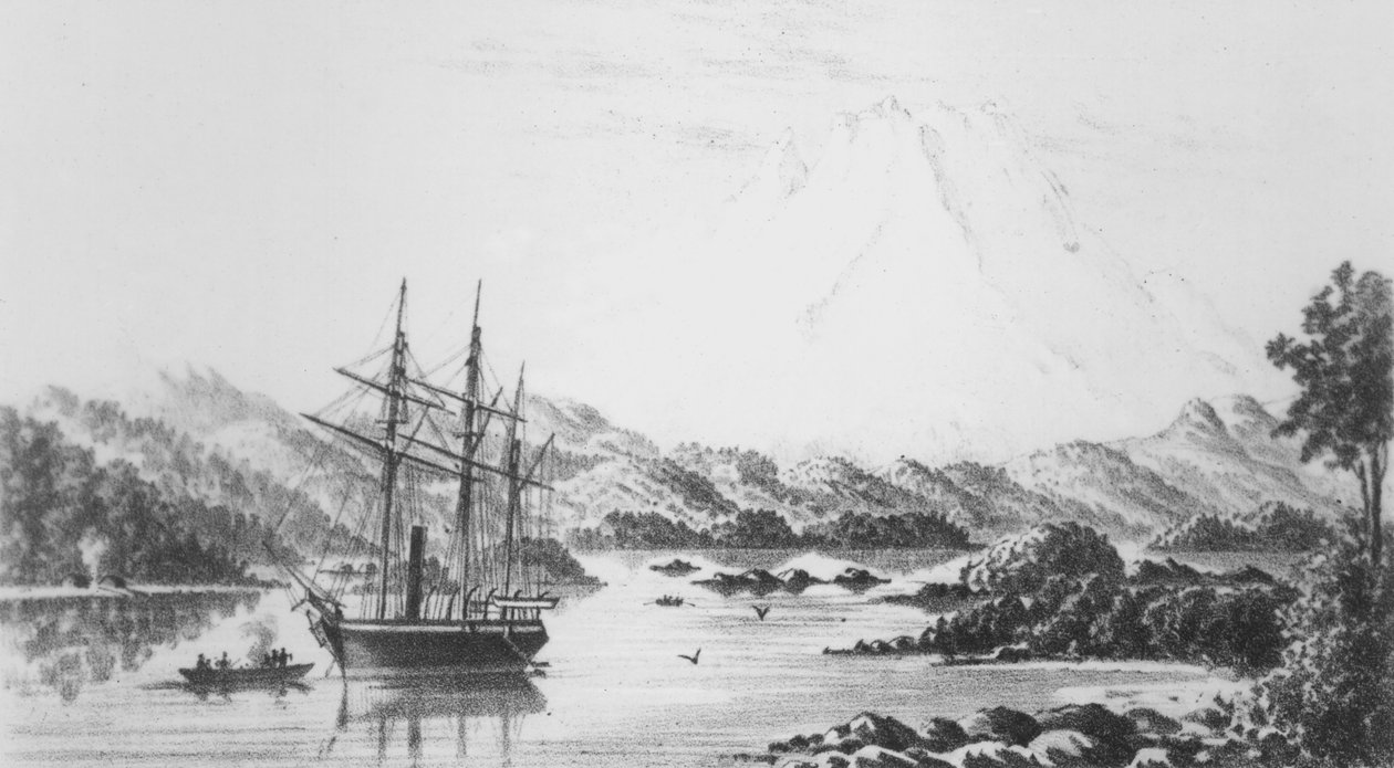 Mont Burney depuis les îles Otter - F.C.P. Vereker