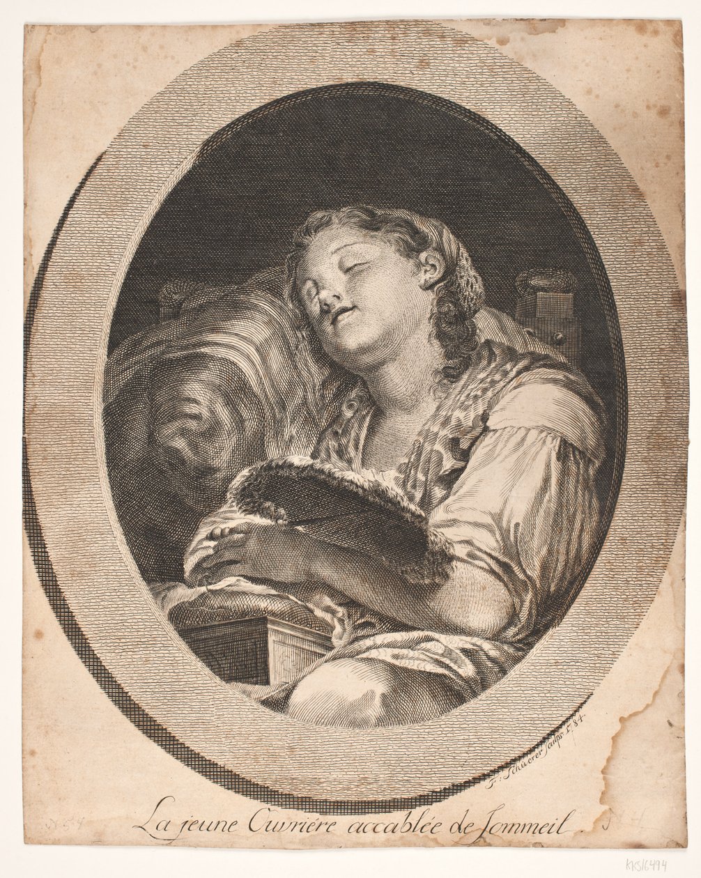 "La jeune ouvrière accablée de sommeil" - F. Schüerer