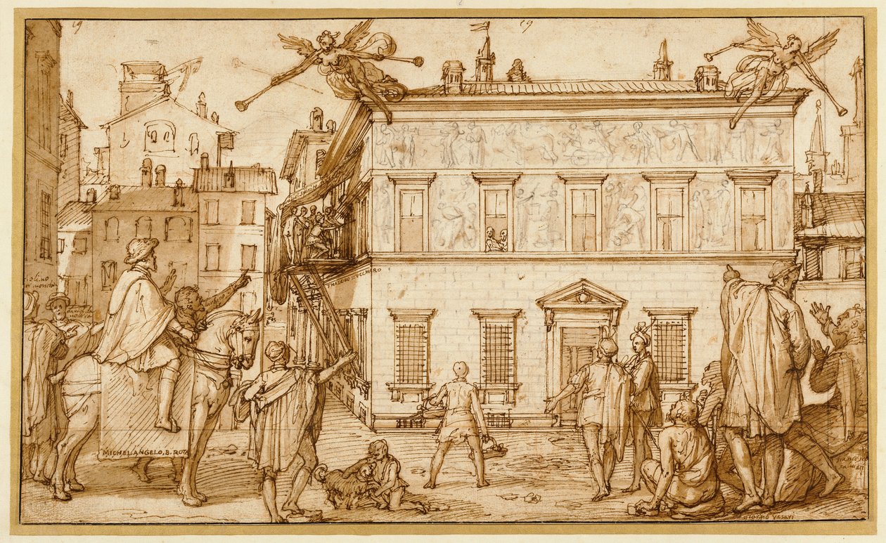 Taddeo décorant la façade du Palazzo Mattei - Federico Zuccaro