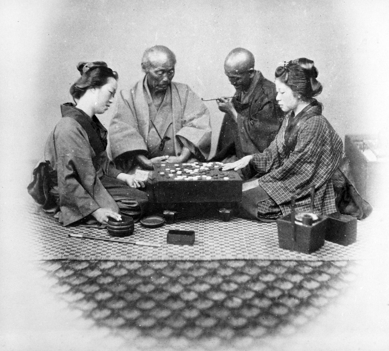 Jouer au Go, vers 1860 - Felice Beato