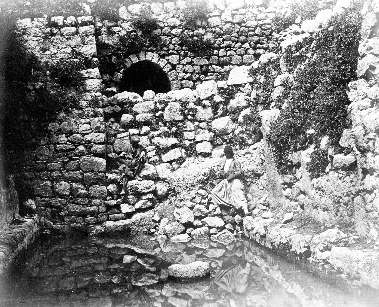 Bassin de Siloé, Jérusalem, 1857 - Felice Beato