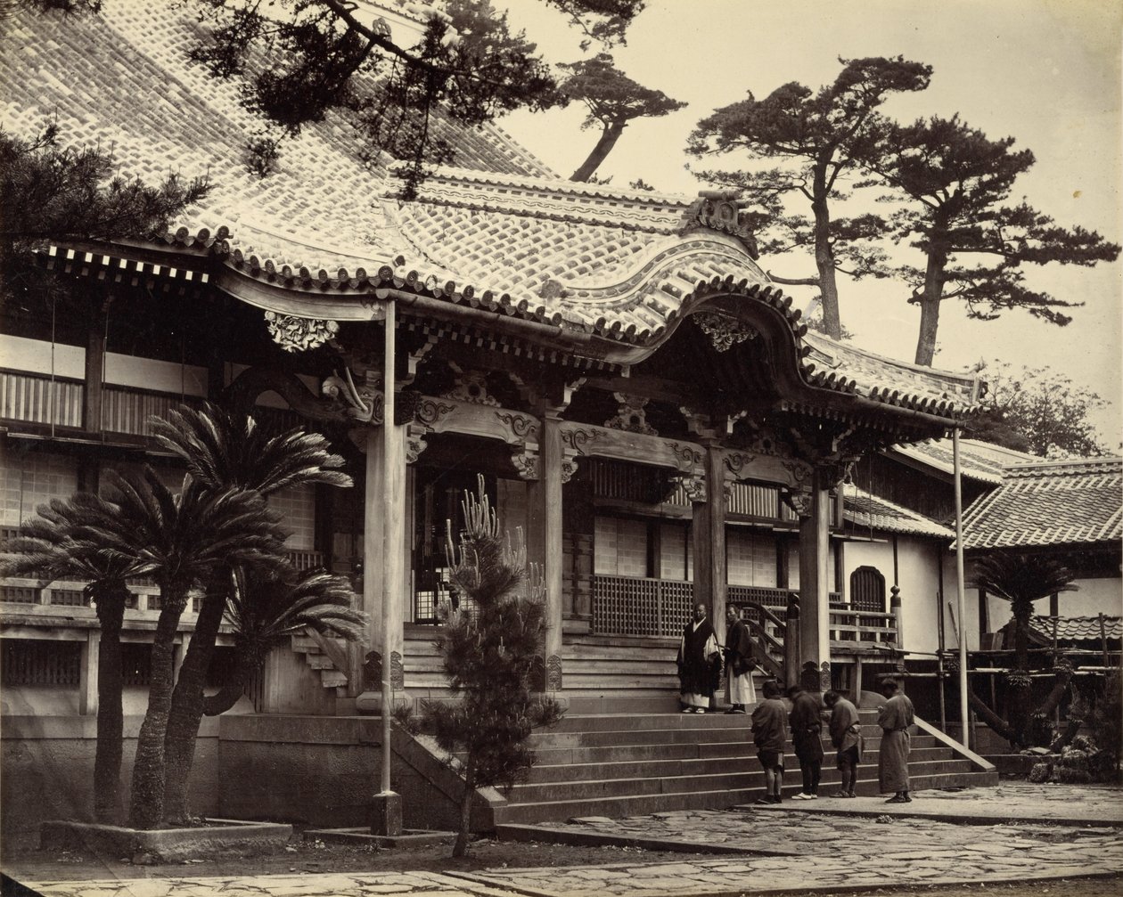 La salle principale du temple Daionji, Nagasaki - Felice Beato