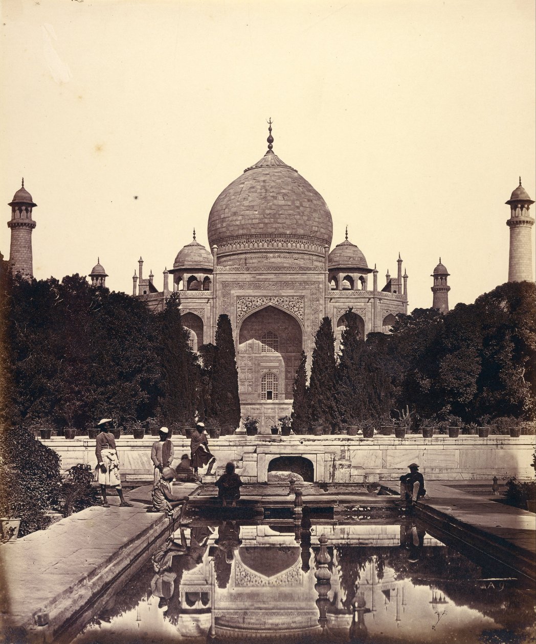 Le Taj Mahal avec les fontaines - Felice Beato