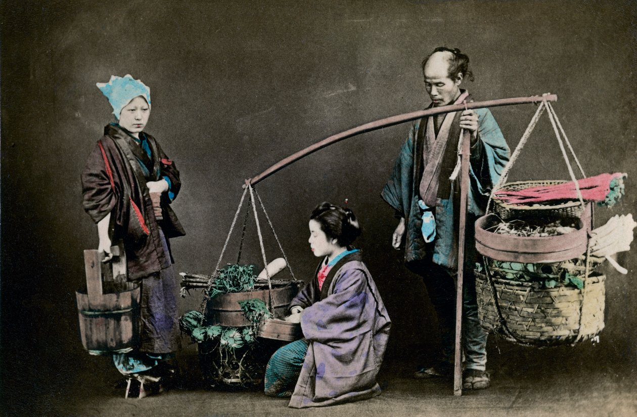 Marchand de légumes, Japon, 1882 - Felice Beato